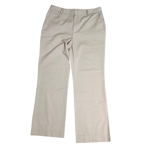 Lauren Ralph Lauren Moreton Hall-F Sand Tan Straight Leg Cotton Pants sz 12 NWT - Picture 1 of 7